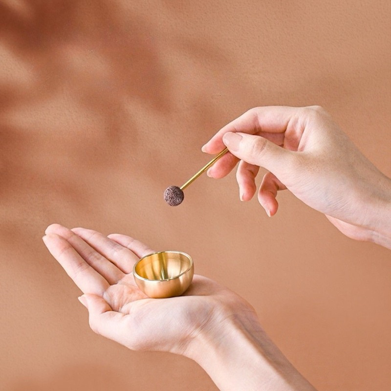 Tibetan Singing Bowl - Mini bol chantant en cuivre fait