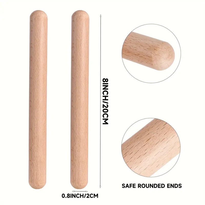 Musical Instrument Craft - 8 bâtons de rythme en bois