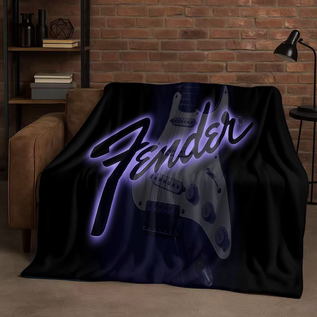 Musical Instrument Sign - Couverture en flanelle HD F-Fender Guitar