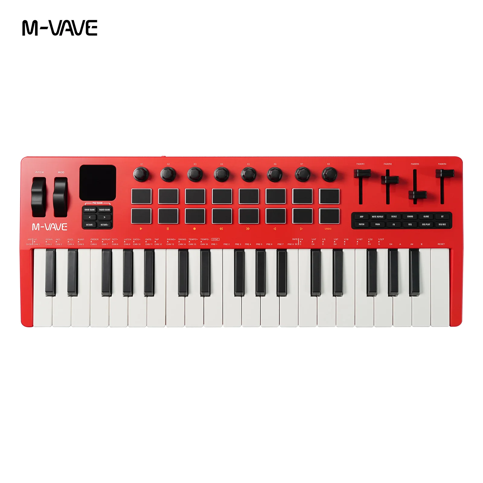 Contrôleur MIDI rouge M-VAVE S - Musical Instrument Synthesizer avis et prix