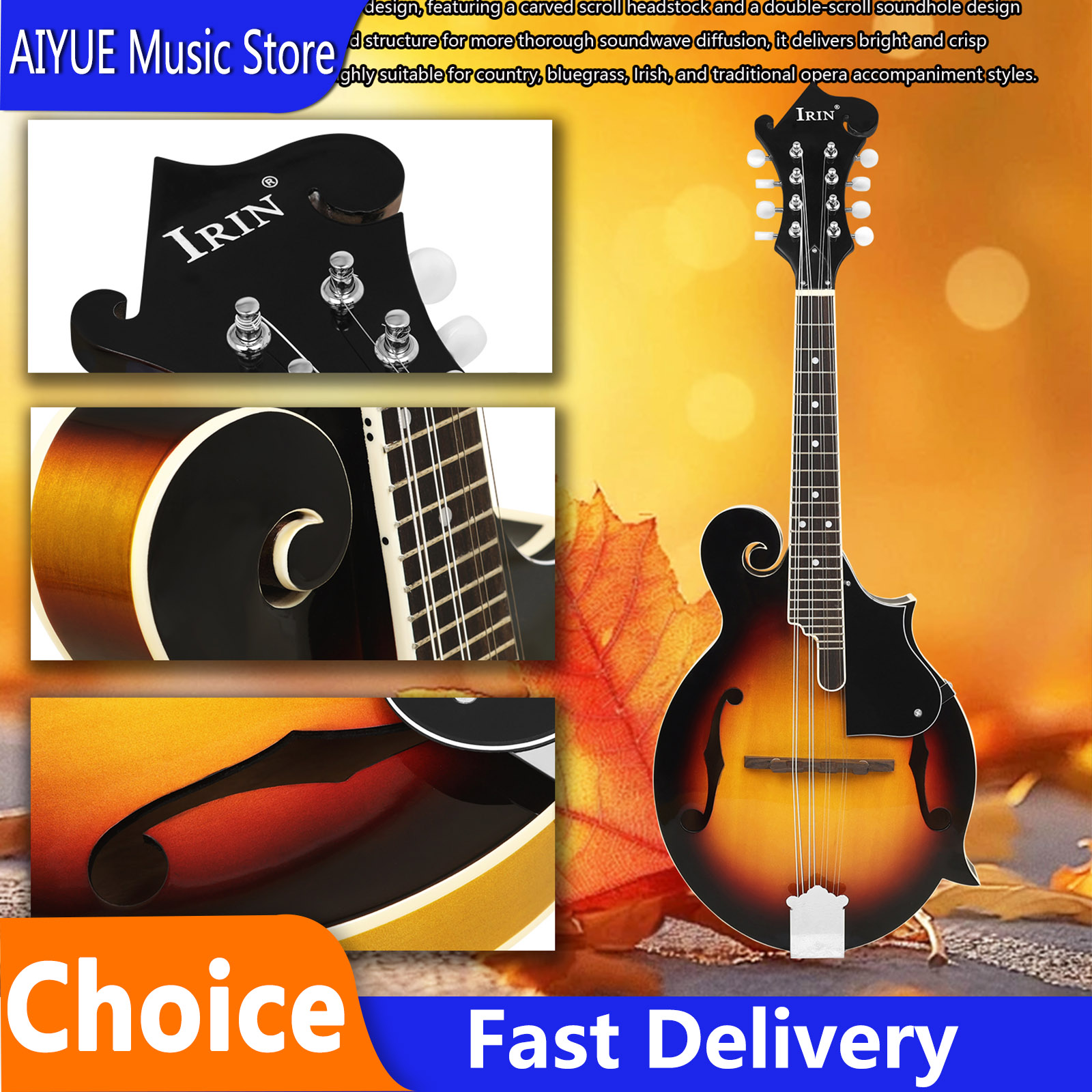 Mandoline acoustique IRIN MD-6 - Mandolin A Style avis et prix