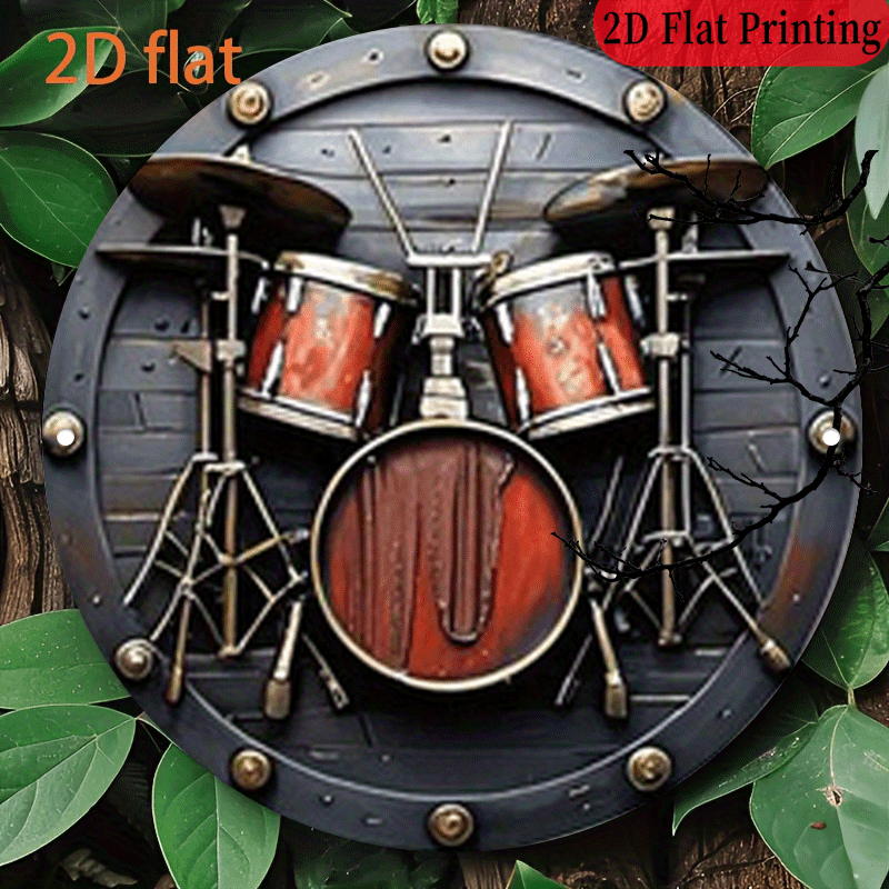 Panneau rond en aluminium 2D p - Musical Instrument Sign avis et prix
