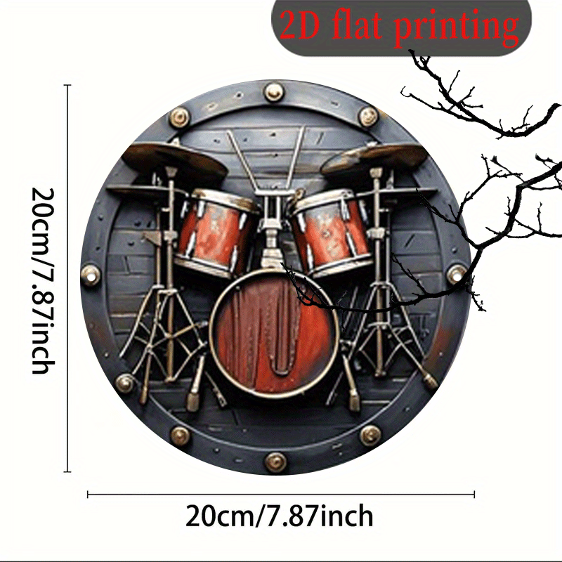 Panneau rond en aluminium 2D p - Musical Instrument Sign avis et prix